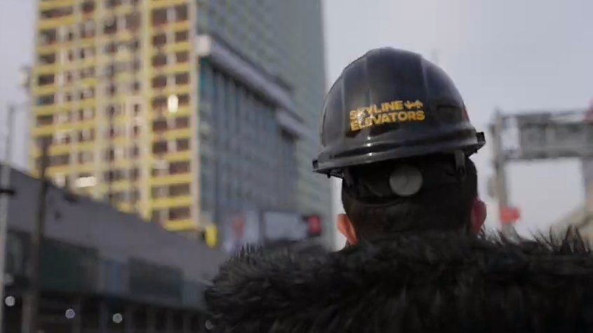 Skyline Elevators technician on site